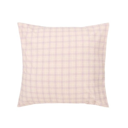 西班牙Nobodinoz Sheldon方形抱枕套60x60cm－粉霧藕紫方格紋