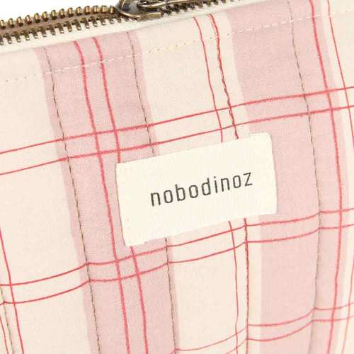 西班牙Nobodinoz Stories限量版盥洗收納包-粉霧紅方格紋