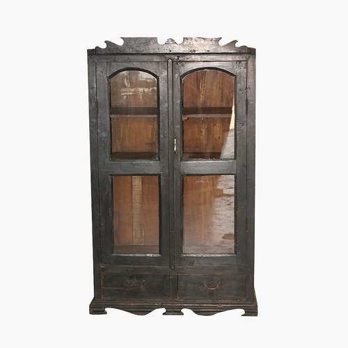 荷蘭RawMaterials 深木雕花雙門展示櫃 (高159公分)