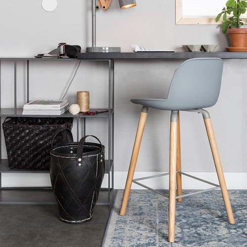 荷蘭Zuiver 艾伯特簡約弧形中島椅 (淺灰)