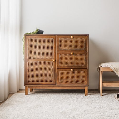 夏馬Shiamal Home 藤編收納櫃(核桃色)