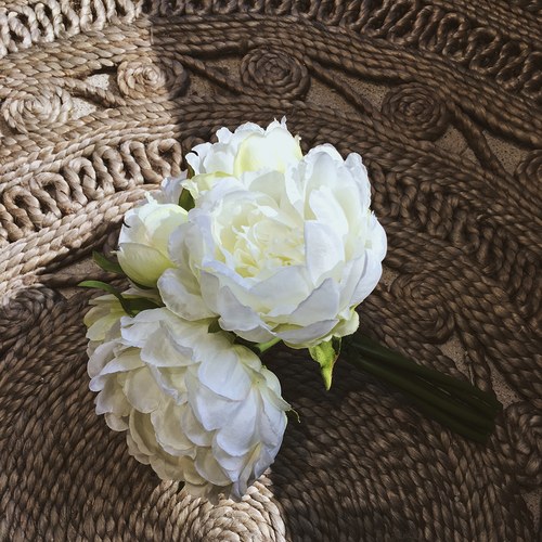 荷蘭Emerald人造花藝 白色芍藥花束 (8枝)