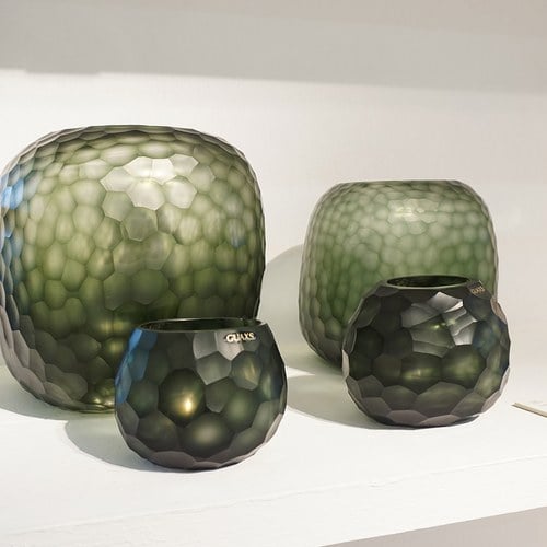 德國Guaxs玻璃燭台SOMBA系列(墨綠、高12公分)x高12公分