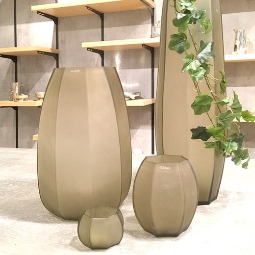 德國Guaxs玻璃花器 KOONAM系列 (煙燻灰、高16公分)