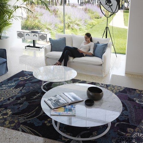 義大利HORM ALBINO FAMILY 大理石咖啡桌 (白、直徑120公分)