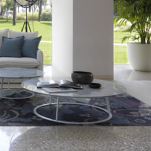 義大利HORM ALBINO FAMILY 大理石咖啡桌 (白、直徑120公分)