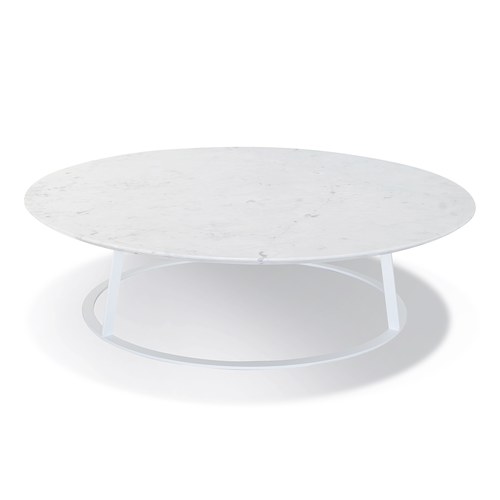 義大利HORM ALBINO FAMILY 大理石咖啡桌 (白、直徑120公分)