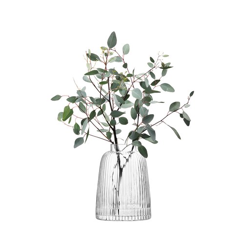 英國LSA 皺褶窄口花器 (透明、高26公分)