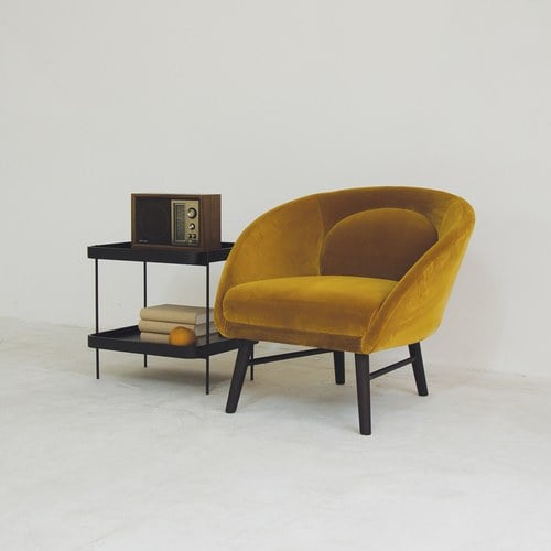 丹麥Tolv Humla 立體邊緣雙層方形邊桌 (黑)