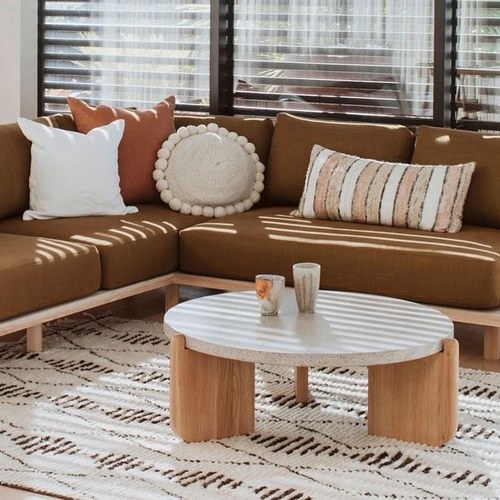 丹麥Tolv 水磨石面圓形茶几(白)