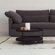 丹麥Tolv Humla 立體邊緣雙層圓形茶几 (黑、直徑69cm)