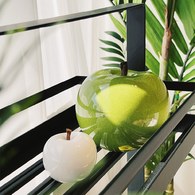 德國BULL＆STEIN 鮮綠色陶瓷釉光蘋果雕塑 (室內、直徑12公分)