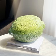 德國BULL＆STEIN 鮮綠色陶瓷釉光檸檬雕塑 (室內、直徑26公分)