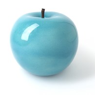 德國BULL＆STEIN 天水碧色陶瓷釉光蘋果雕塑 (室內、直徑12公分)