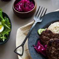 日本Aoyoshi 庭園農夫餐叉 (黑、18.5公分)