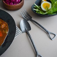 日本Aoyoshi 庭園農夫餐叉 (黑、18.5公分)