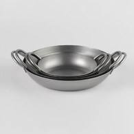 日本Aoyoshi 廚神料理雙耳平底鍋 (銀、26.3公分)