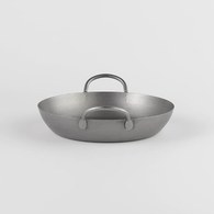 日本Aoyoshi 廚神料理雙耳平底鍋 (銀、32公分)