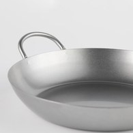 日本Aoyoshi 廚神料理雙耳平底鍋 (銀、32公分)