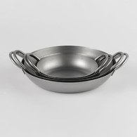 日本Aoyoshi 廚神料理雙耳平底鍋 (銀、32公分)