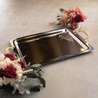 日本Aoyoshi 優雅午後方形托盤 (銀、36.5公分)