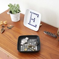 日本 八幡化成 馬賽克自由拼裝飾品盤 (黑色)