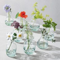 英國LSA 淡青色直條波紋小花器3入組