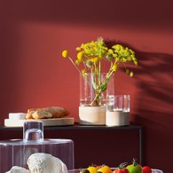 英國LSA 木底圓玻璃燭台 (高22.5公分)