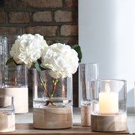 英國LSA 木底圓玻璃燭台 (高22.5公分)