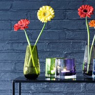 英國LSA 艷彩透底玻璃花器 橄欖綠