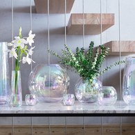 英國LSA 貝殼絢彩球形花瓶 (高16公分)