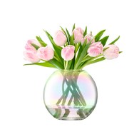 英國LSA 貝殼絢彩球形花瓶 (高16公分)