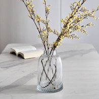 英國 LSA 皺褶窄口花器(透明、高20公分)