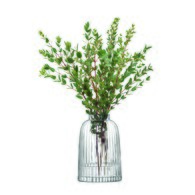 英國 LSA 皺褶窄口花器(透明、高20公分)