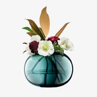 英國LSA 爵士時代炫彩球型花器 (孔雀藍、高18公分)