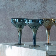 英國LSA 爵士時代炫彩香檳杯2入組 (寶藍、150毫升)-EQ06