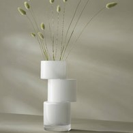 英國LSA 堆疊藝術花器 (霧白、高26公分)-TD03