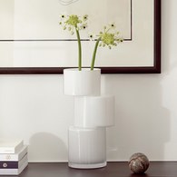 英國LSA 堆疊藝術花器 (霧白、高26公分)-TD03