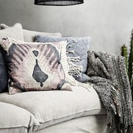 丹麥Lene Bjerre 拓印葉脈純棉靠枕 (50x50公分)