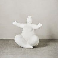 丹麥Lene Bjerre 相撲力士雕塑擺飾 (白、接納)