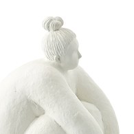 丹麥Lene Bjerre 相撲力士雕塑擺飾 (白、屈膝)