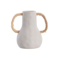 丹麥Lene Bjerre 撞色雙耳花器 (淺灰、高21.5公分)