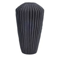 丹麥Lene Bjerre 復古刻紋花器 (深灰、高26.5公分)