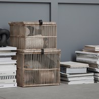 丹麥Lene Bjerre Norah海島風竹編置物箱2件組