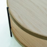 丹麥Tolv Humla 立體邊緣雙層圓形茶几 (橡木、90cm)