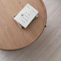 丹麥Tolv Humla 立體邊緣雙層圓形茶几 (橡木、90cm)