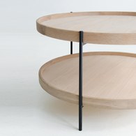 丹麥Tolv Humla 立體邊緣雙層圓形茶几 (橡木、90cm)