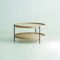丹麥Tolv Humla 立體邊緣雙層圓形茶几 (橡木、90cm)