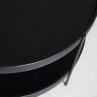 丹麥Tolv Humla 立體邊緣雙層圓形茶几 (黑、直徑69cm)