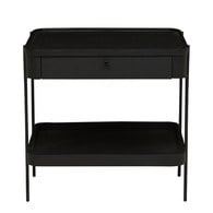 丹麥Tolv Humla 立體邊緣雙層方形收納邊桌 (黑)